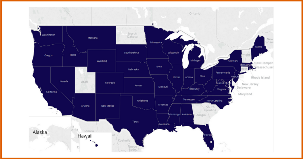 Map of U.S. states using voting technology that produces digital ballot images